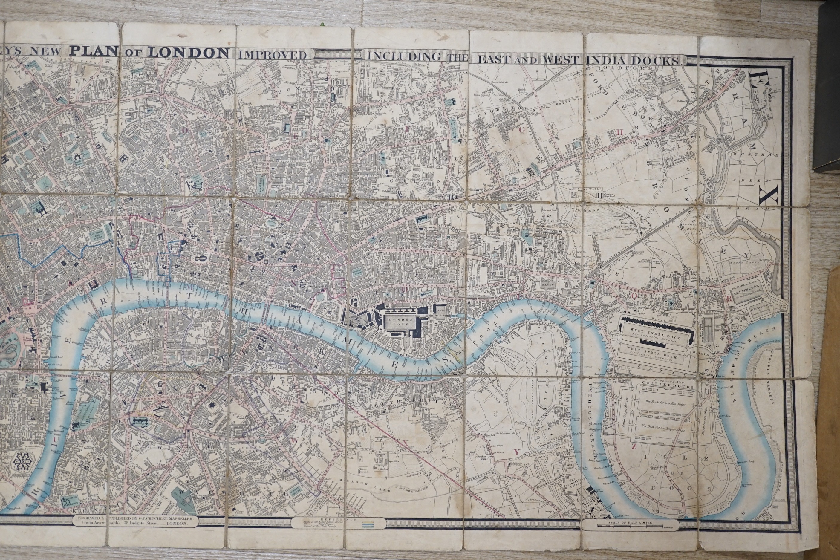 Crutchleys New Plan of London including the East and West India Docks